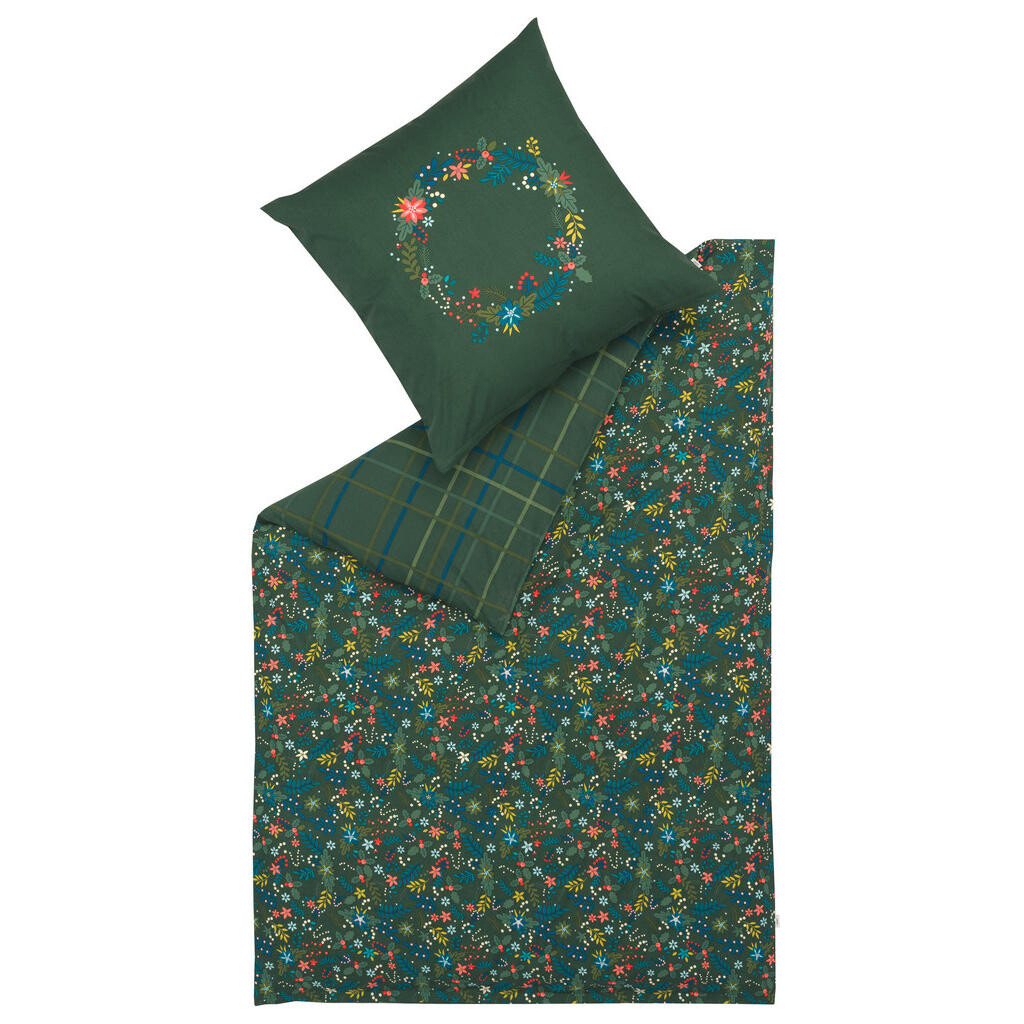 Esprit OBOUSTRANNÉ POVLEČENÍ, satén, zelená, vícebarevná,