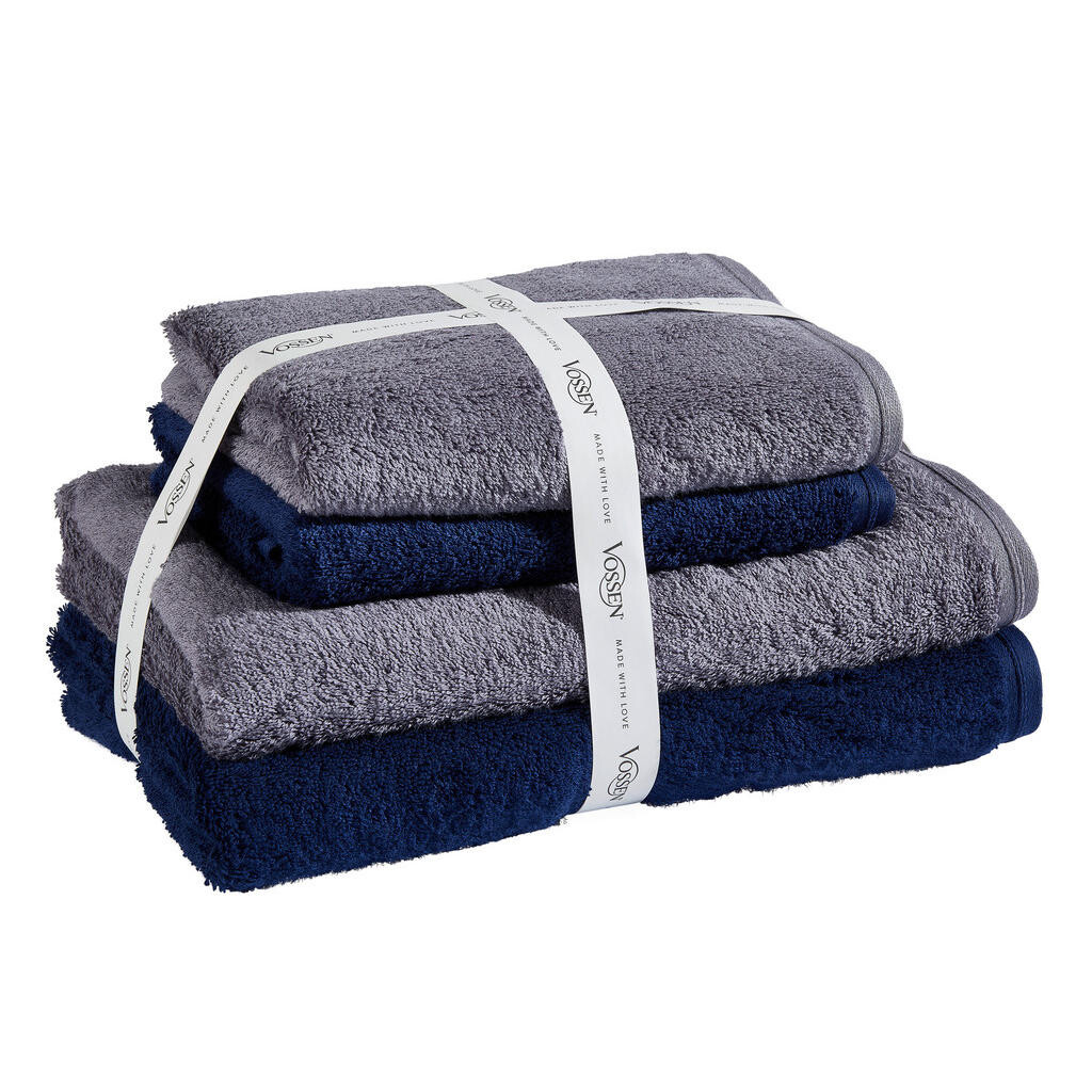 Vossen SADA RUČNÍKŮ A OSUŠEK, modrá, tmavě šedá