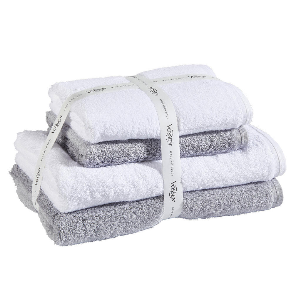 Vossen SADA RUČNÍKŮ A OSUŠEK, šedá, bílá