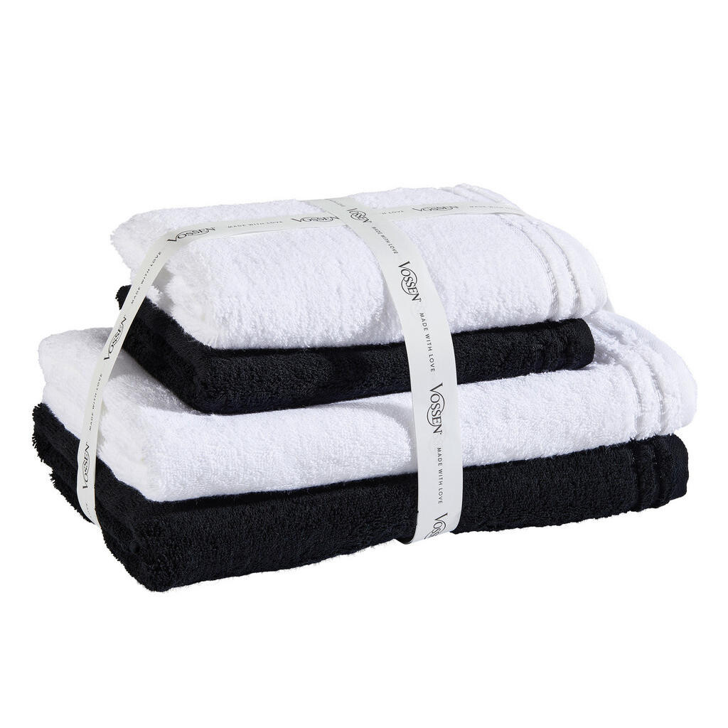 Vossen SADA RUČNÍKŮ A OSUŠEK, černá, bílá