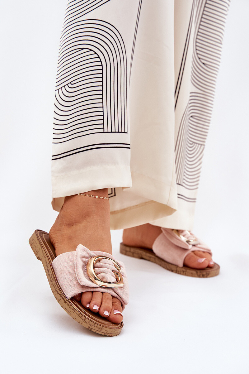 Boto Plněné Dámské Sandály S Ozdobným Detalem Růžové Nellodra