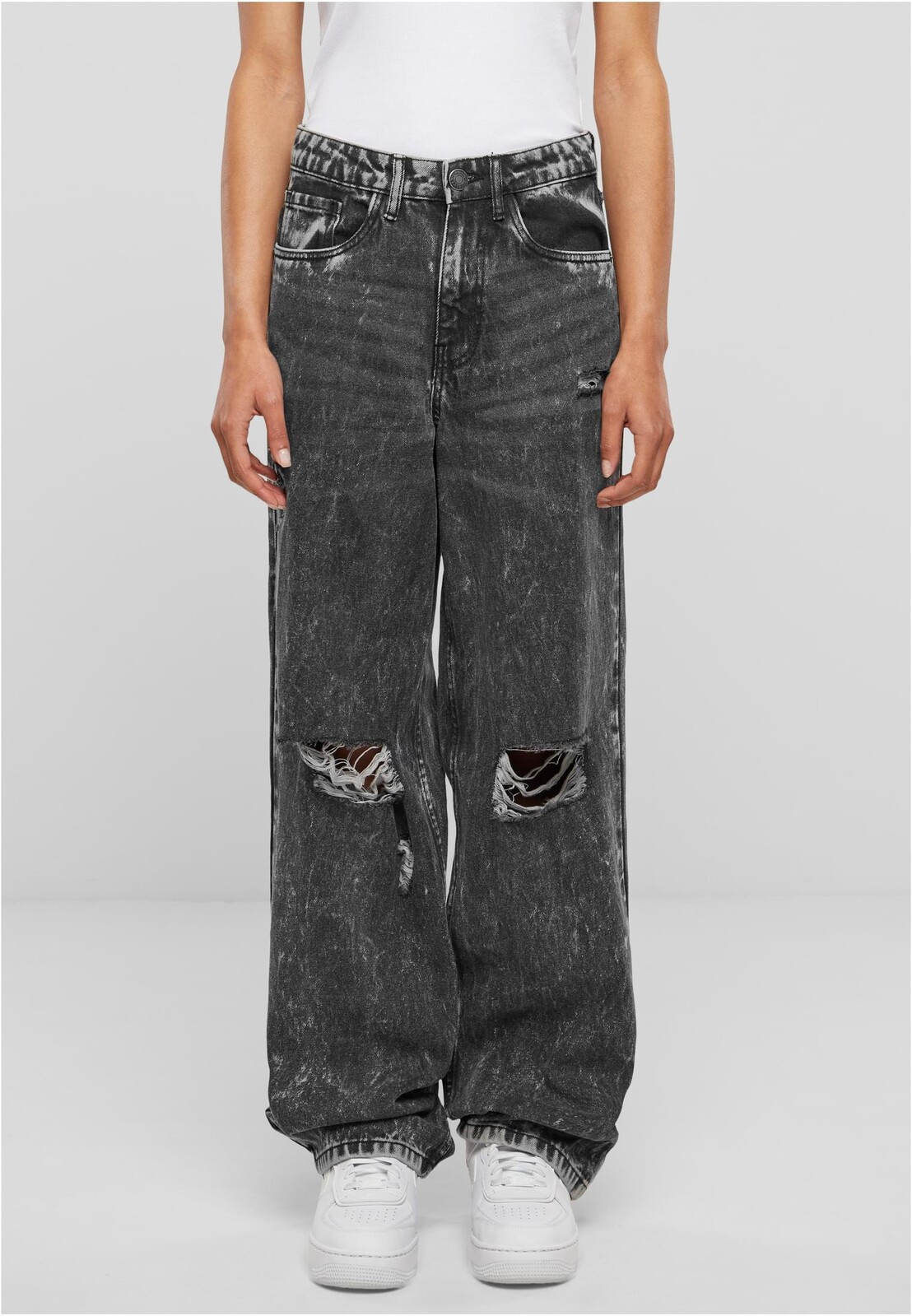 Dámské džíny Distressed 90's Wide - černé