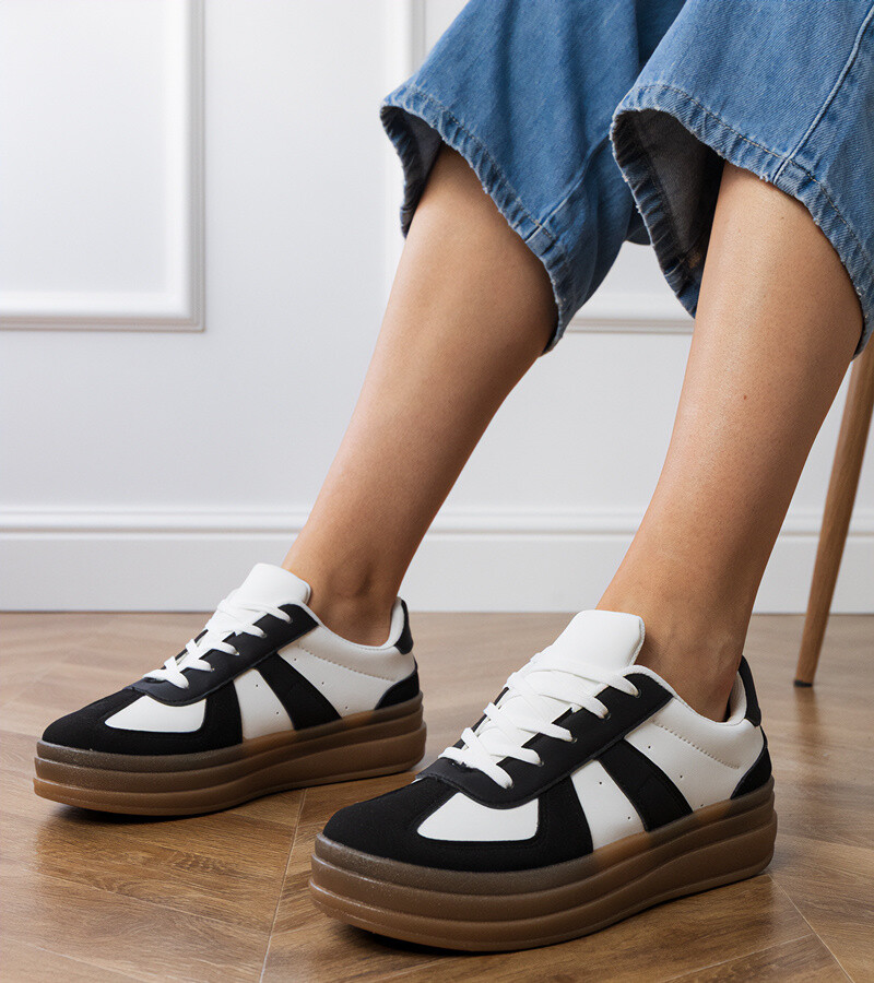 D/CEO Black women's platform sneakers Serila