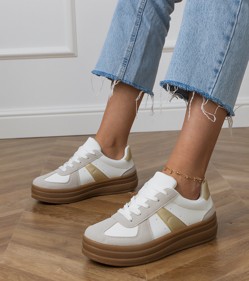 D/CEO Women's white platform sneakers Serila