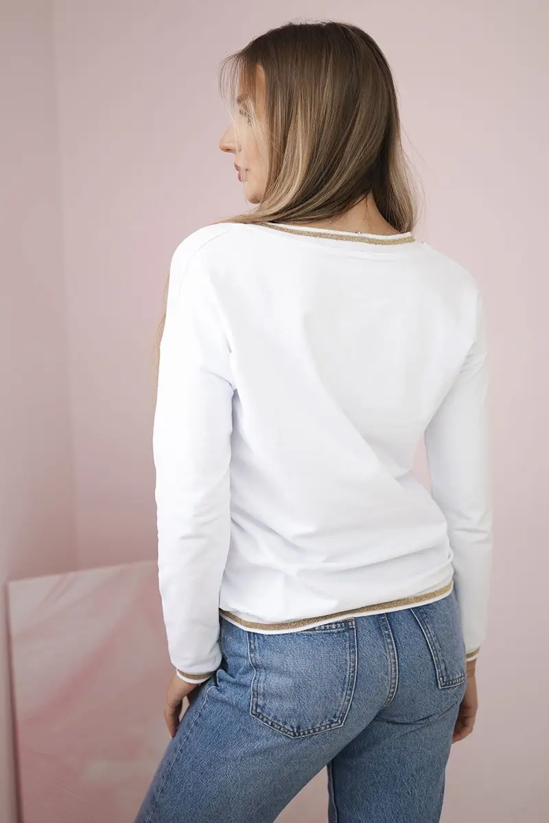 Kesi Dámská mikina s flitrovým nápisem bílý