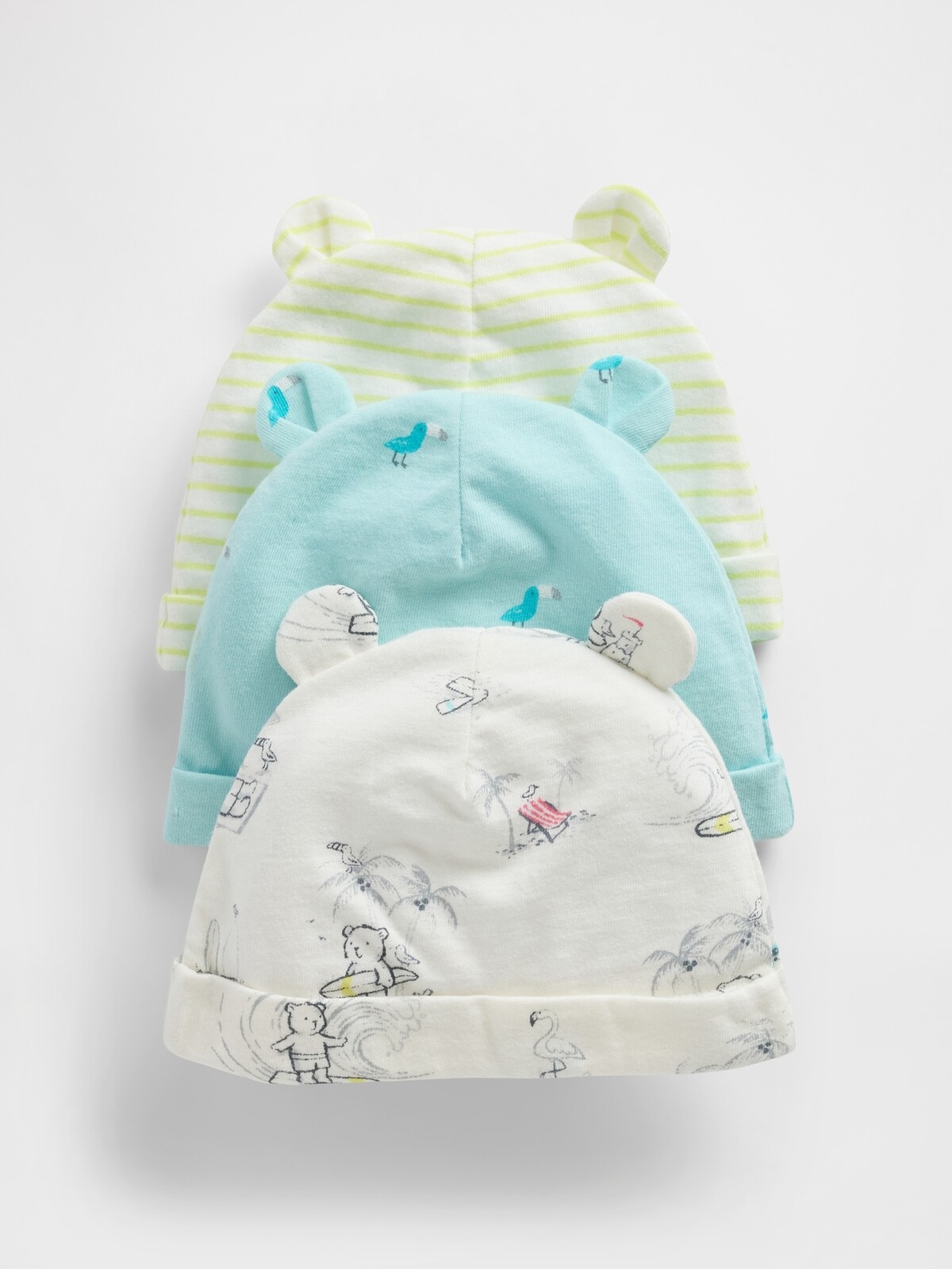 GAP Baby bavlněná čepice, 3ks - Kluci