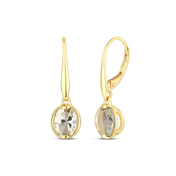 Náušnice se zeleným ametystem 234-956-GA4080 2.15g