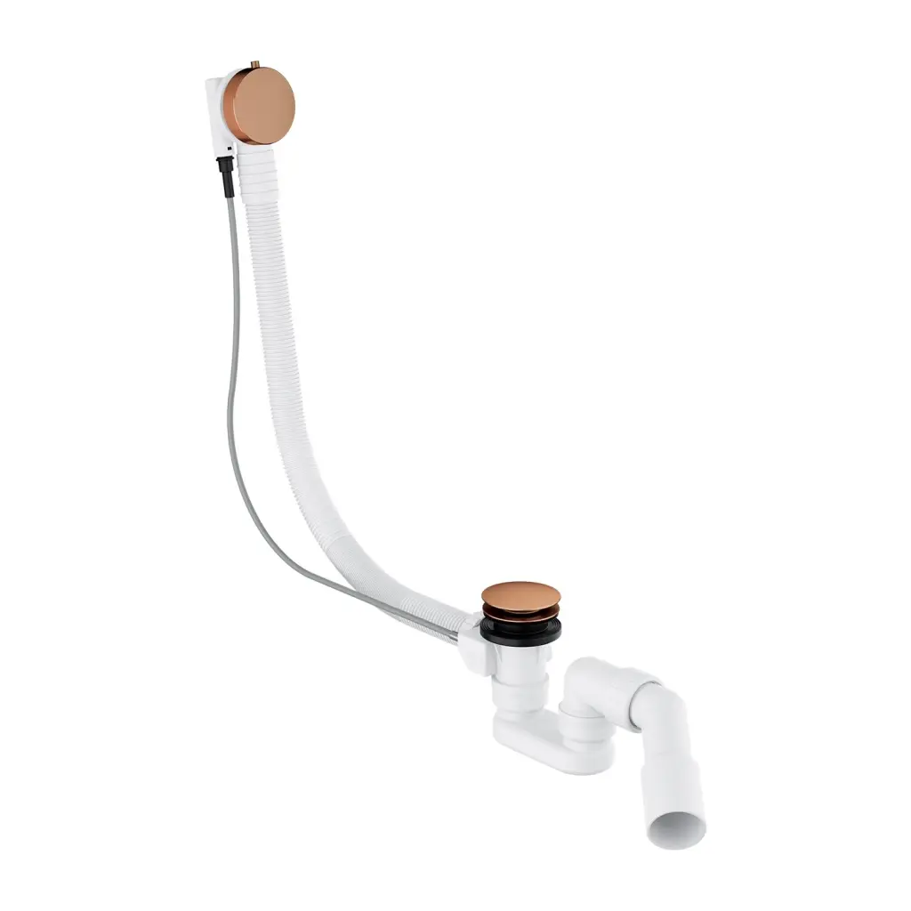 OMNIRES CGS sifon vanový přepadový-odtokový, broušená měď TK104-PLUS-3.77+64-SCPB