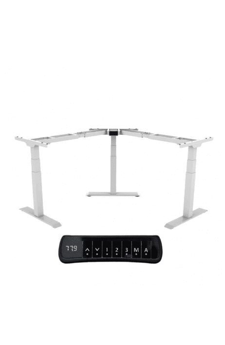 ERGO elektrická výškově nastavitelná podnož DEF 223 MTS White rohová rozsah zdvihu 58 – 123,5 cm