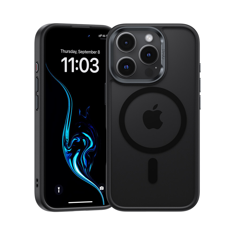 Zadní kryt Benks Magnetic Mist Metal Frame pro iPhone 16 Pro black