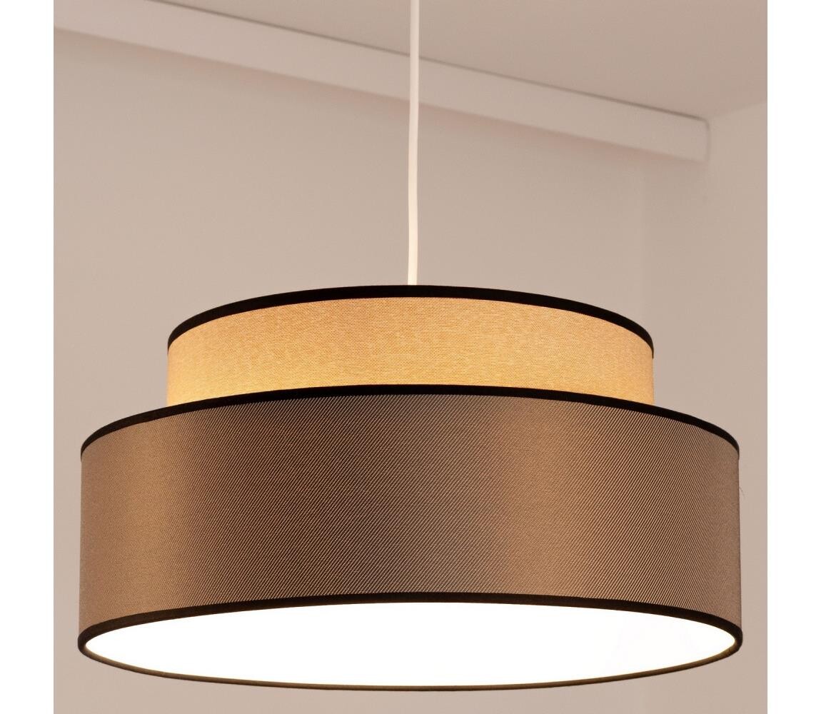 Lustr na lanku GRACE 1xE27/60W/230V béžová/hnědá