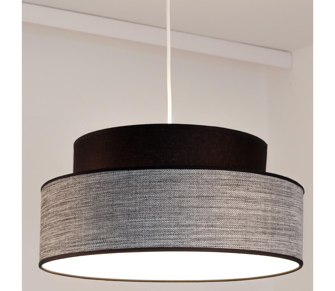 Lustr na lanku GRACE 1xE27/60W/230V černá/šedá