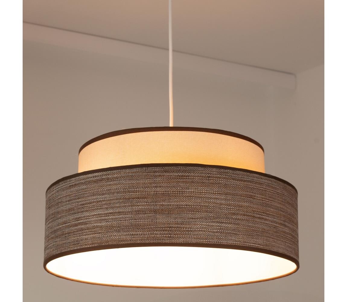 Lustr na lanku GRACE 1xE27/60W/230V krémová/hnědá