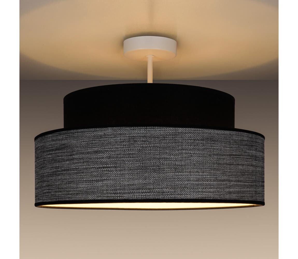 Přisazený lustr GRACE 1xE27/60W/230V černá/šedá