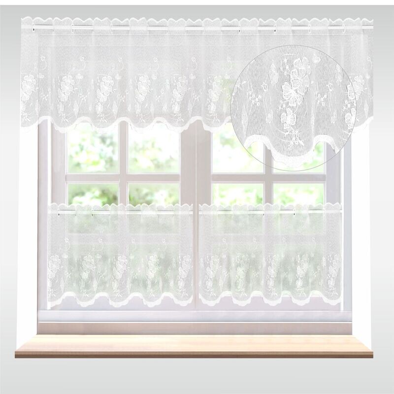 Záclona sablé, Amálie metráž, 35 cm, bílá 35 cm