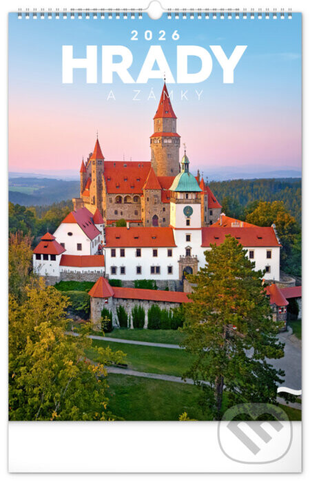 NOTIQUE Nástenný kalendár Hrady a zámky CZ 2026, 33 x 46 cm - Presco Group