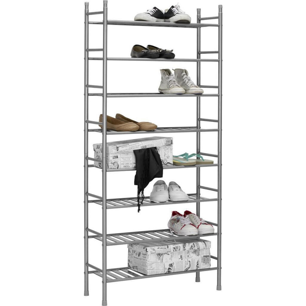 Xora REGÁL NA BOTY, barvy niklu, 61,5/135/21 cm