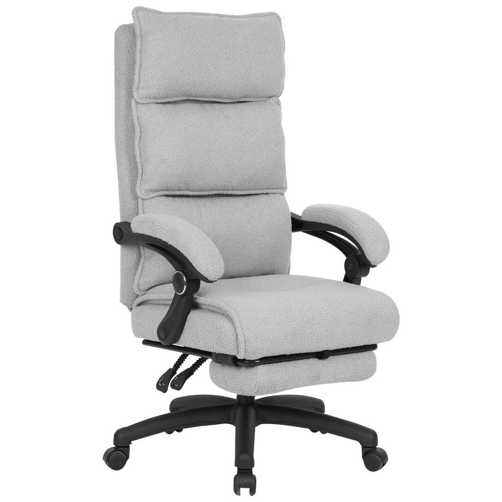 Carryhome KANCELÁŘSKÉ KŘESLO, látka teddy, šedá