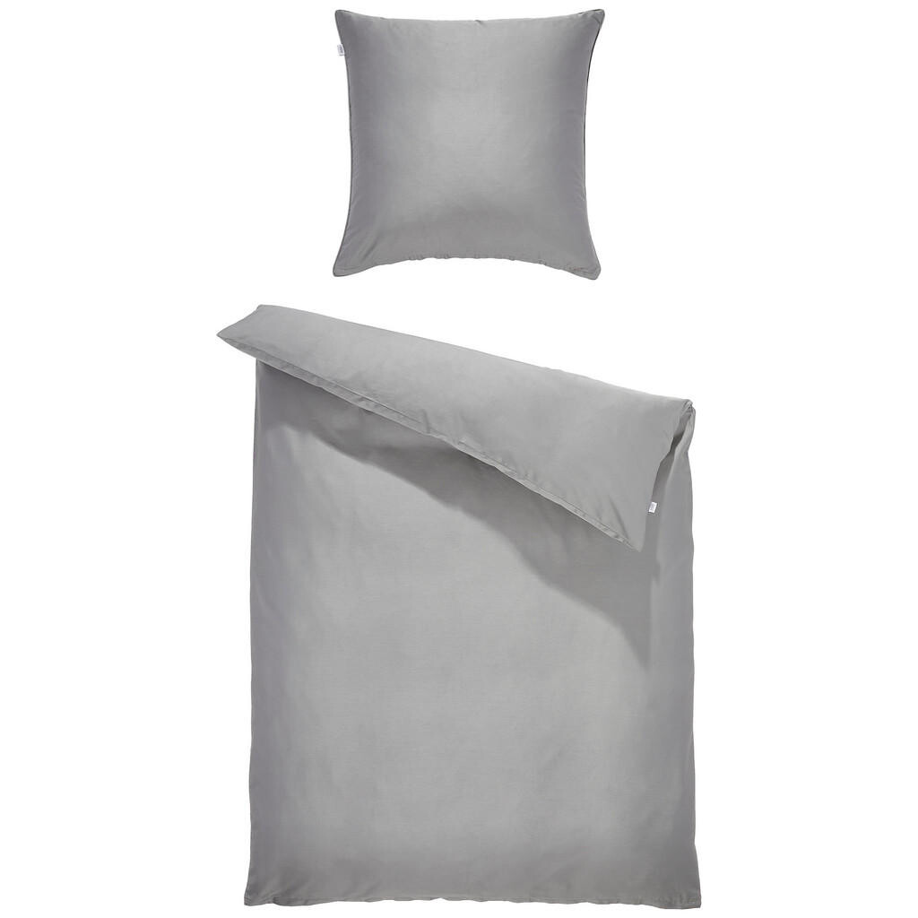 Schöner Wohnen OBOUSTRANNÉ POVLEČENÍ, satén, šedá, 135/200 cm