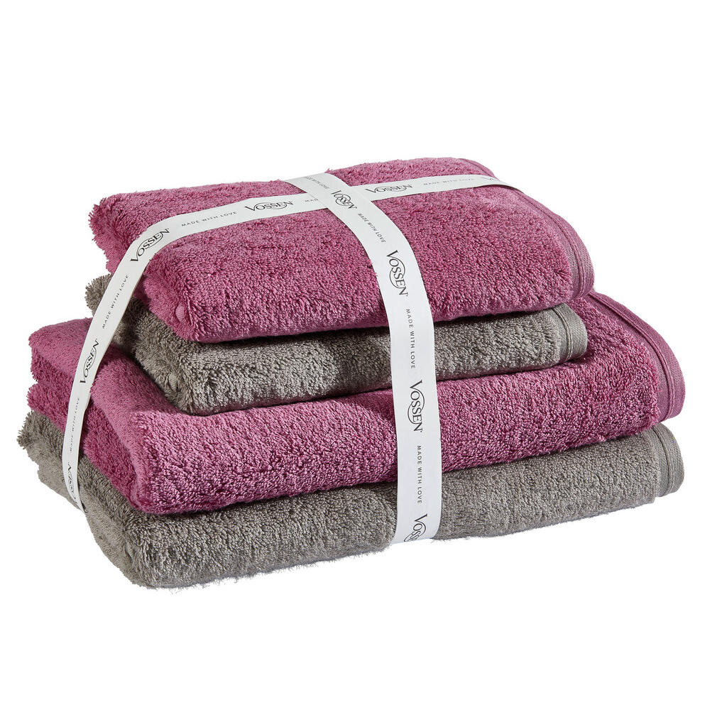 Vossen SADA RUČNÍKŮ A OSUŠEK, šedá, růžová