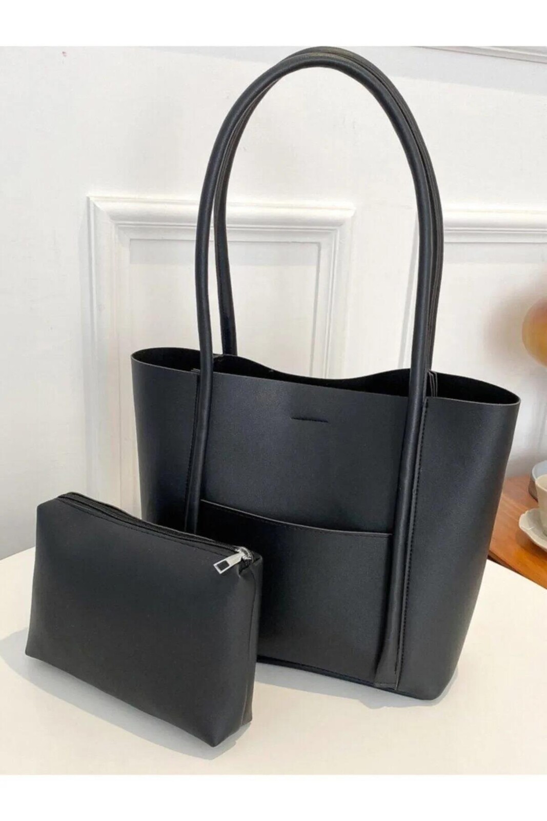 97735 Dewberry Classic Womens Shoulder Bag with Wallet-BLACK