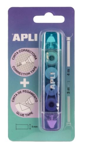 APLI Korekční a lepicí strojek 2 v 1 - mix barev