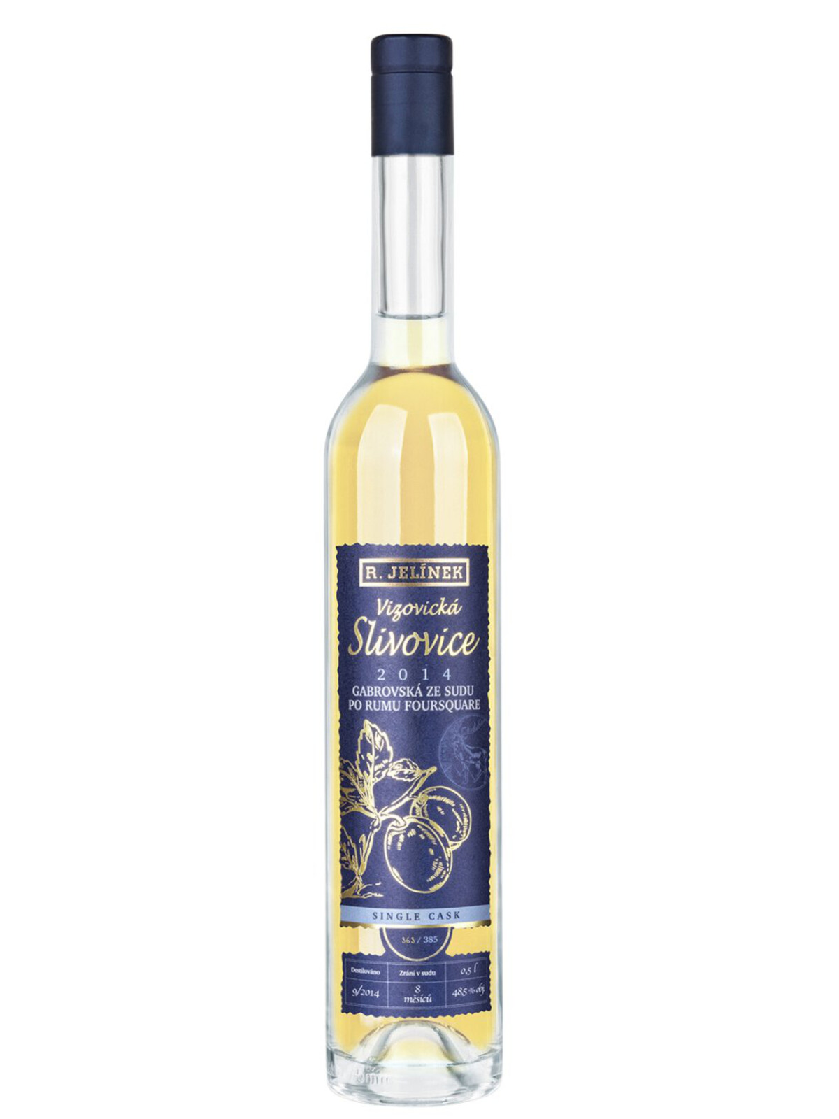 Vizovická slivovice 2014 Gabrovská ze sudu po rumu Foursquare 48,5% 0,5l