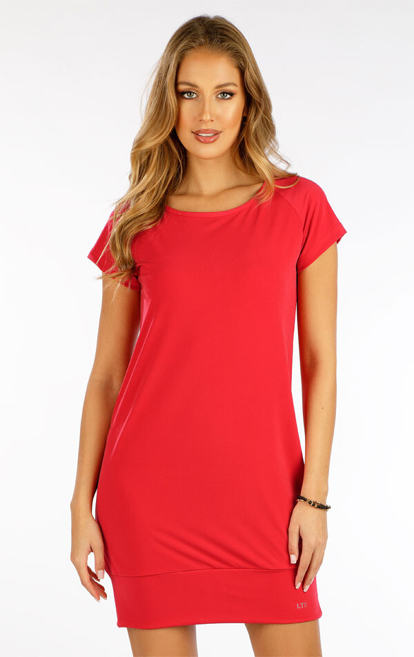 Dámské šaty s krátkým rukávem 5f015 litex červená s