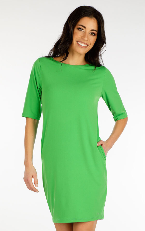 Dámské šaty s krátkým rukávem 5f033 litex zelená s