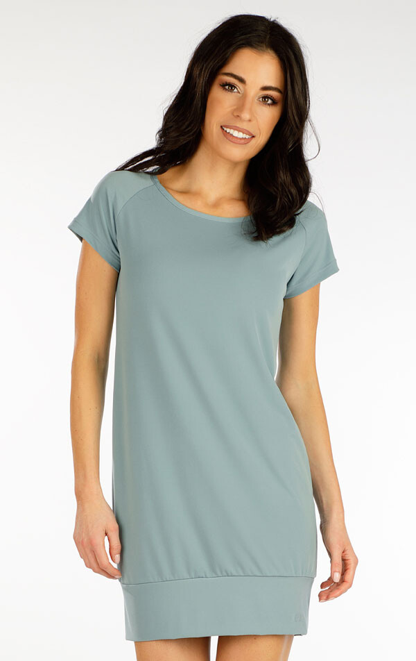 Dámské šaty s krátkým rukávem 5f044 litex šedozelená s