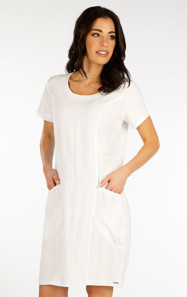 Dámské šaty s krátkým rukávem 5f100 litex bílá s