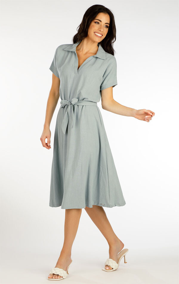 Dámské šaty s krátkým rukávem 5f090 litex světle mentolová s