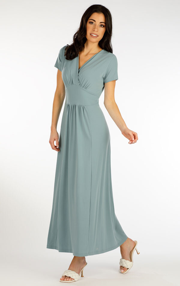 Dámské šaty s krátkým rukávem 5f046 litex šedozelená s