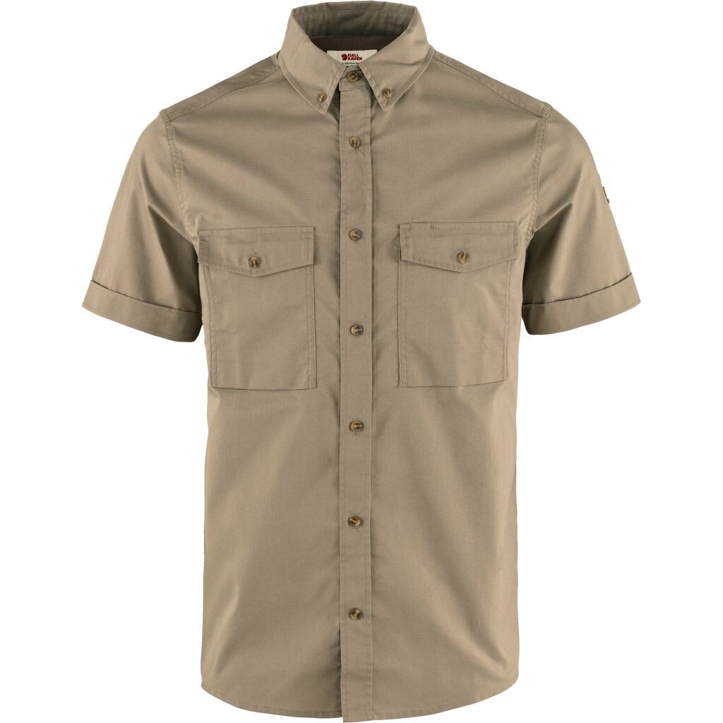 FJÄLLRÄVEN Övik Air Stretch SS Shirt M, Suede Brown (vzorek) velikost: M