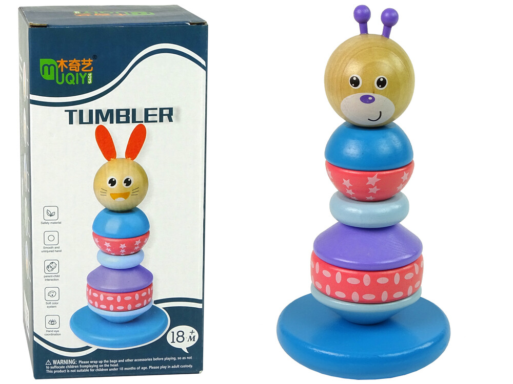 mamido Dřevěná skládací balanční věž medvěd