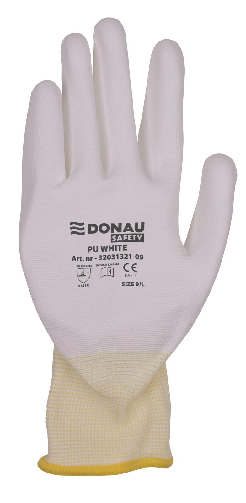 Rukavice Donau Safety PU - bílé, vel. 7