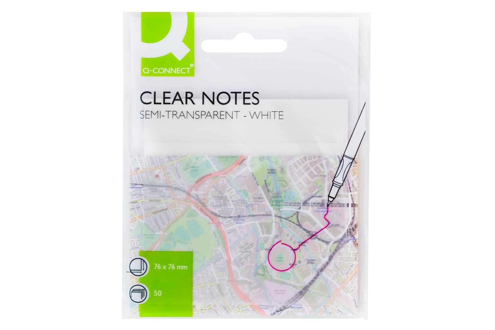 Transparentní popisovací bločky Q-Connect -  bílé,50 listů