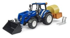 BRUDER 2187 New Holland T5.120 s čelním nakladačem, korbou a vidlemi
