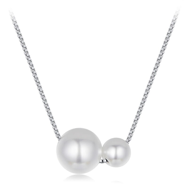 Royal Fashion pozlacený choker náhrdelník s mořskými perlami 18K bílé zlato