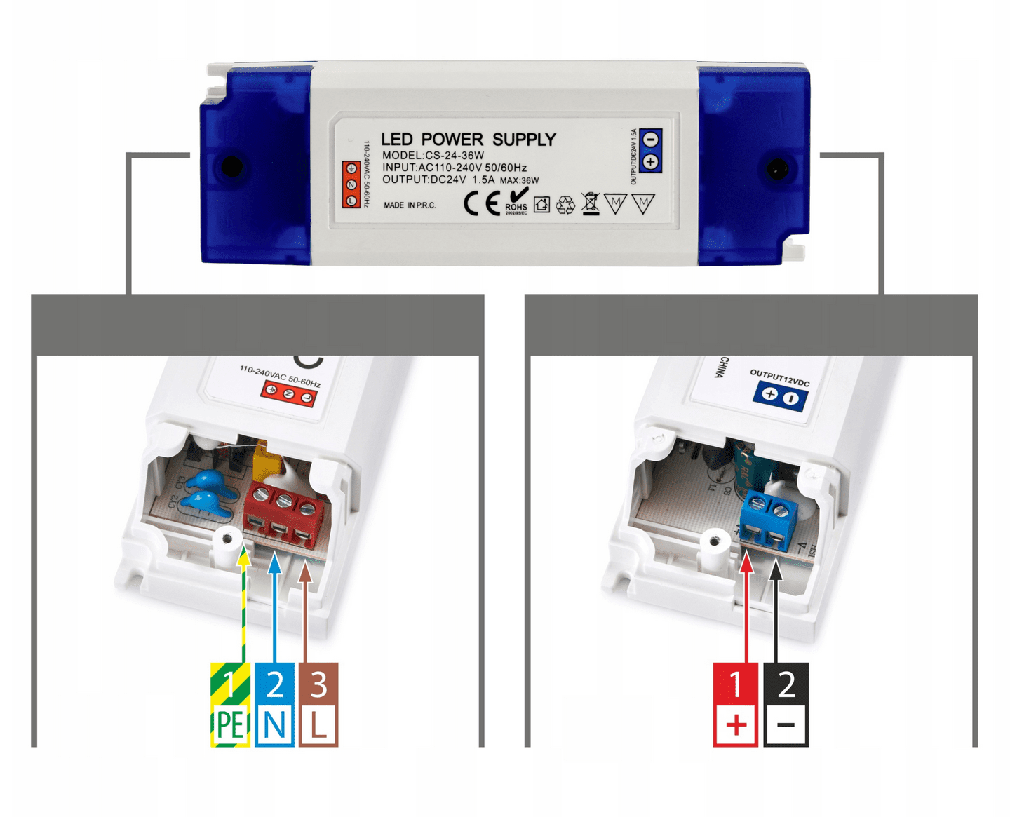 Berge Zdroj pro LED nábytek 24V - 36W - 1,5A - IP20