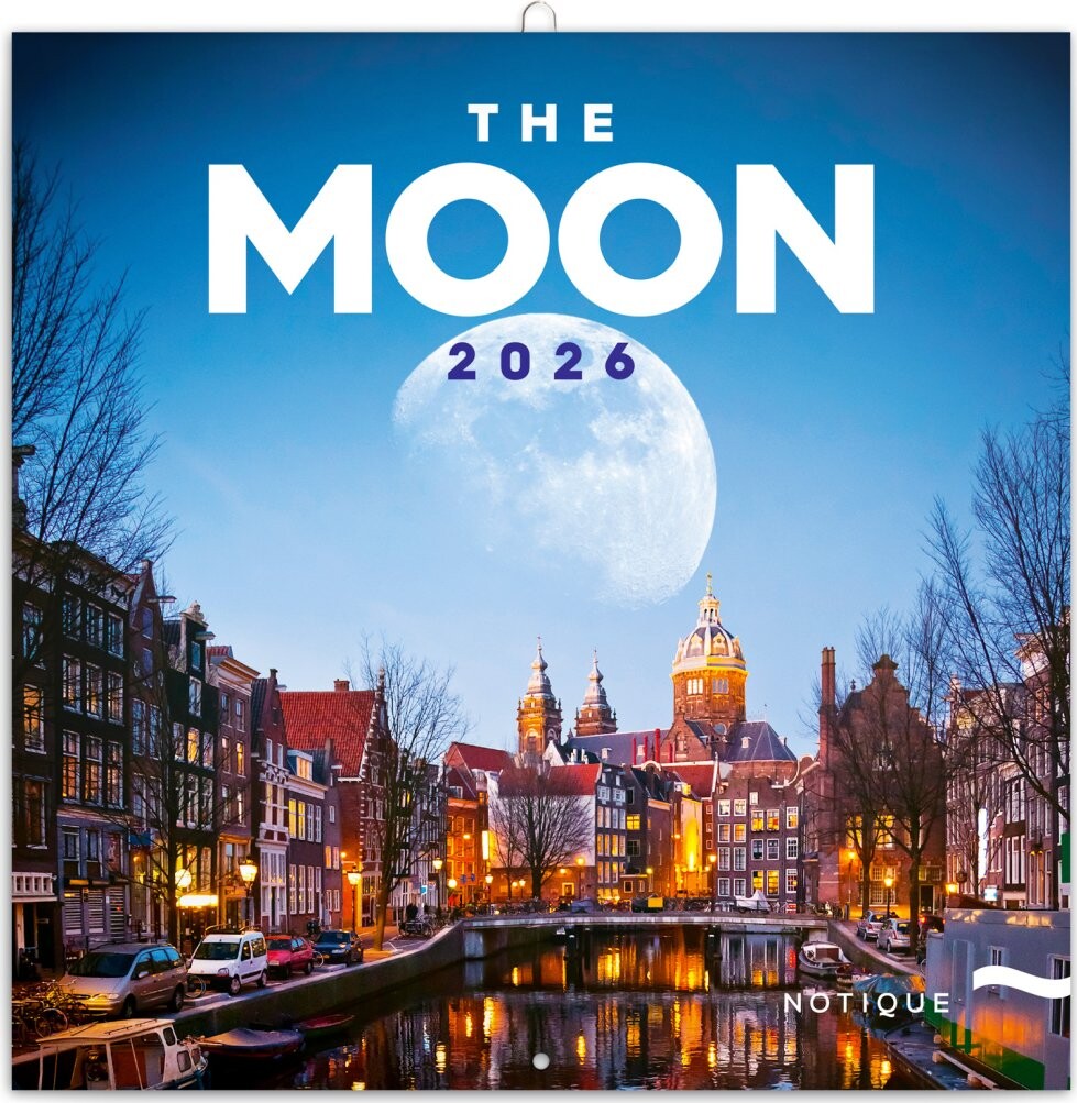 NOTIQUE Poznámkový kalendář Měsíc 2026, 30 x 30 cm