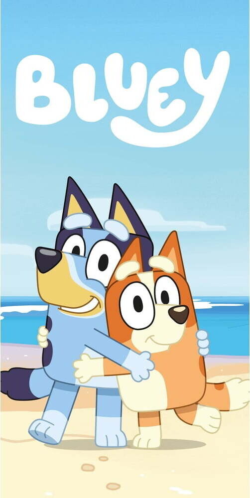 Modro-béžová bavlněná dětská osuška 70x140 cm Bluey