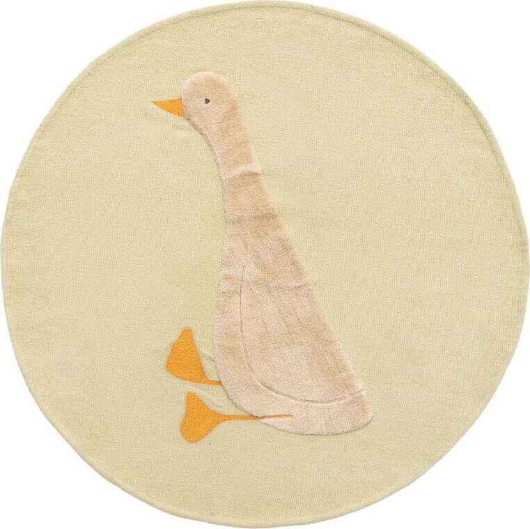 Světle žlutý bavlněný dětský koberec ø100 cm Milu – Kave Home