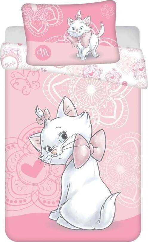 Růžové bavlněné dětské povlečení do postýlky 100x135 cm Marie Cat – Jerry Fabrics