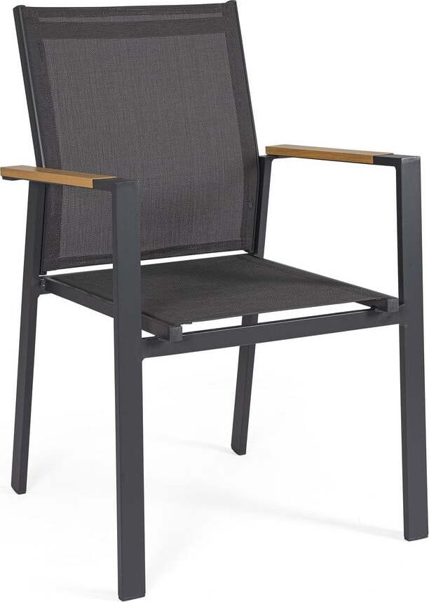 Antracitové kovové zahradní židle v sadě 4 ks Heta – Bizzotto