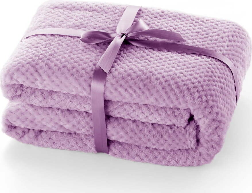 Šeříkově fialová deka z mikrovlákna DecoKing Henry, 70 x 150 cm
