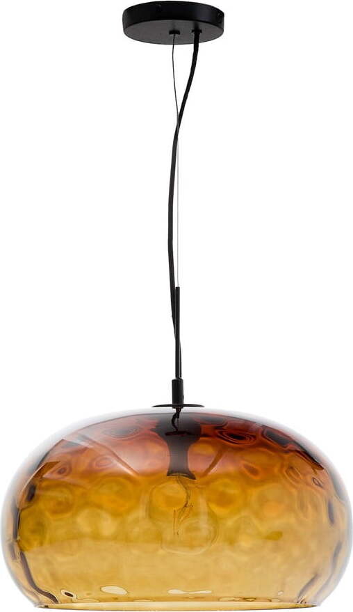 Jantarové skleněné závěsné svítidlo se skleněným stínidlem ø 40 cm Balma – Kave Home