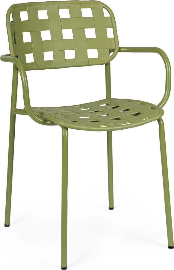 Zelené kovové zahradní židle v sadě 4 ks Clover – Bizzotto