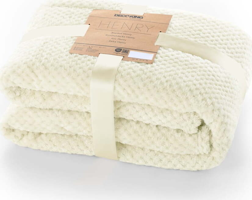 Krémová deka z mikrovlákna DecoKing Henry, 150 x 200 cm