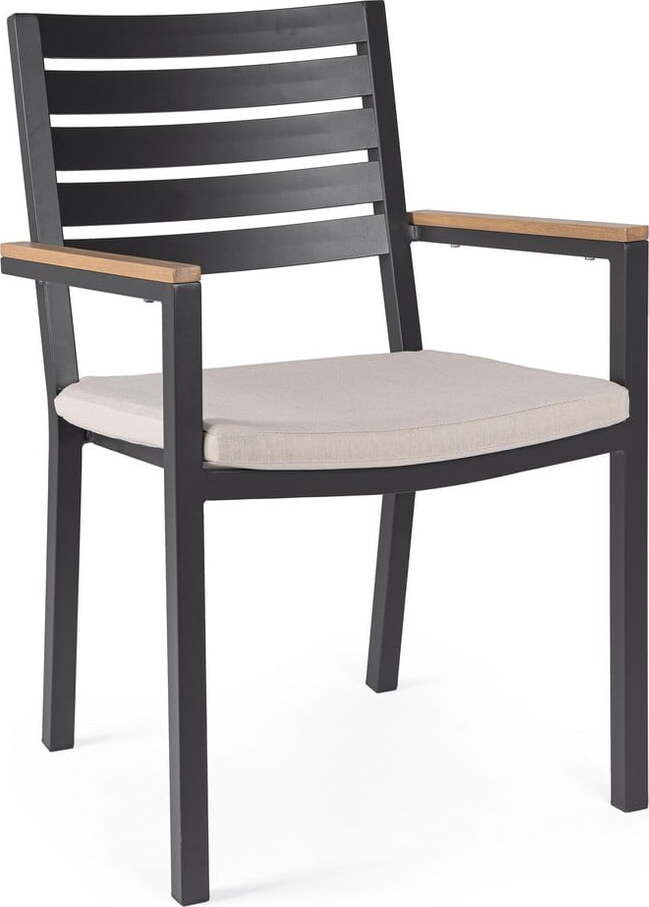 Antracitové kovové zahradní židle v sadě 4 ks Henna – Bizzotto